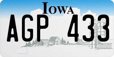 IA license plate AGP433