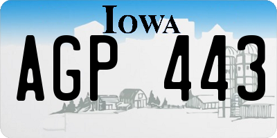 IA license plate AGP443