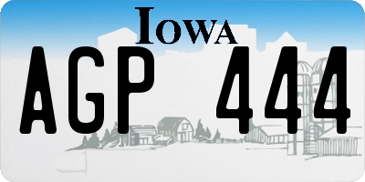 IA license plate AGP444