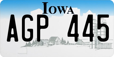 IA license plate AGP445