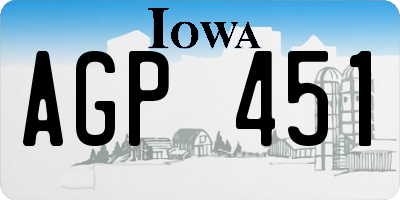 IA license plate AGP451