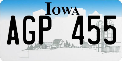 IA license plate AGP455