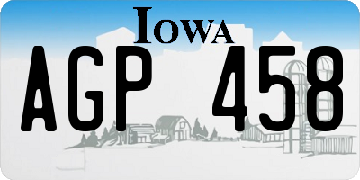 IA license plate AGP458