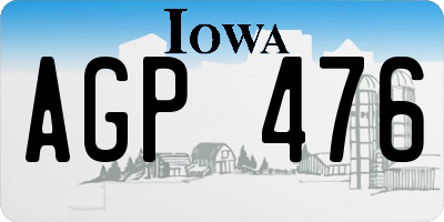 IA license plate AGP476