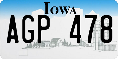 IA license plate AGP478