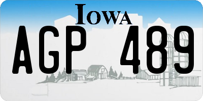 IA license plate AGP489