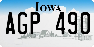 IA license plate AGP490