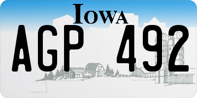 IA license plate AGP492