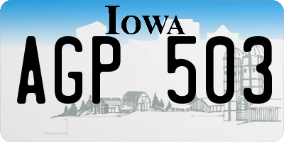 IA license plate AGP503