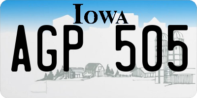 IA license plate AGP505