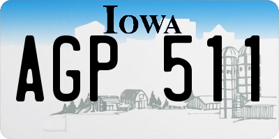 IA license plate AGP511