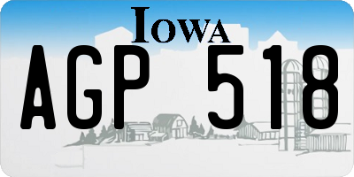IA license plate AGP518