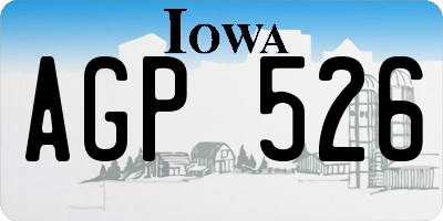 IA license plate AGP526