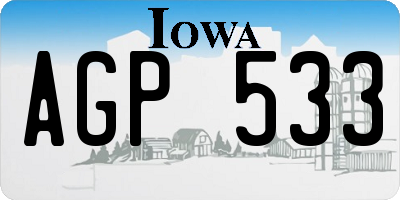 IA license plate AGP533