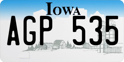 IA license plate AGP535