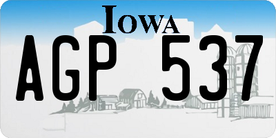 IA license plate AGP537