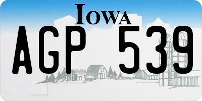 IA license plate AGP539