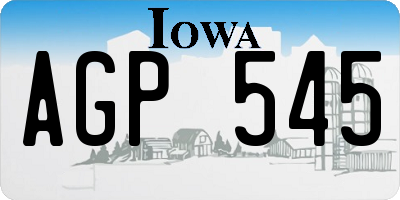 IA license plate AGP545