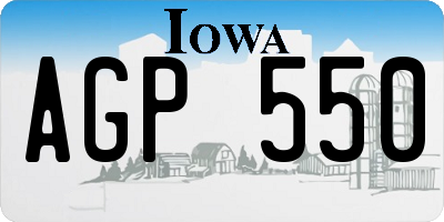 IA license plate AGP550
