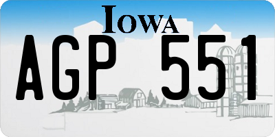 IA license plate AGP551