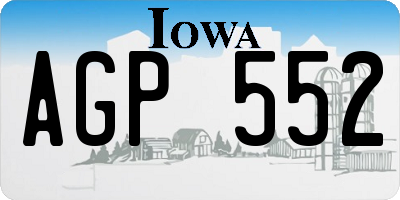 IA license plate AGP552