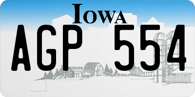 IA license plate AGP554