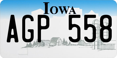 IA license plate AGP558