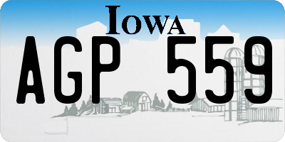 IA license plate AGP559