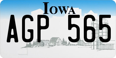IA license plate AGP565