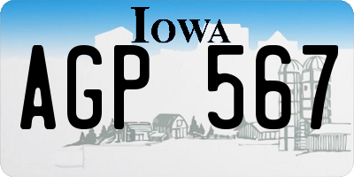 IA license plate AGP567