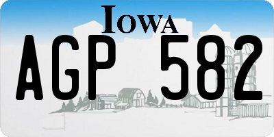 IA license plate AGP582