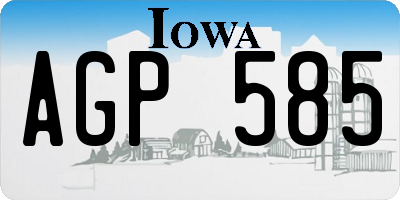 IA license plate AGP585