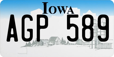 IA license plate AGP589
