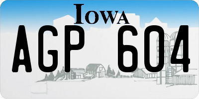 IA license plate AGP604