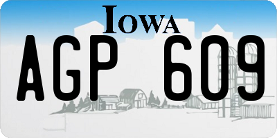 IA license plate AGP609