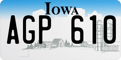 IA license plate AGP610