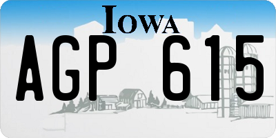 IA license plate AGP615