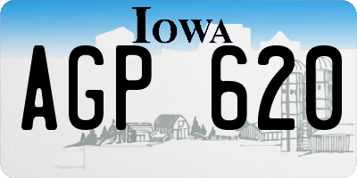 IA license plate AGP620