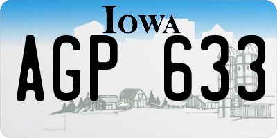 IA license plate AGP633