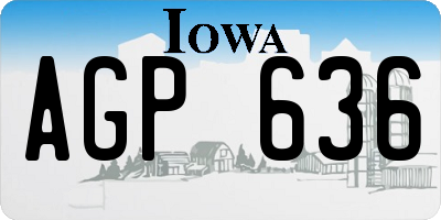 IA license plate AGP636