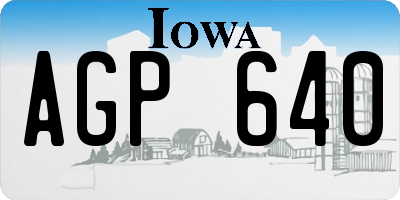 IA license plate AGP640