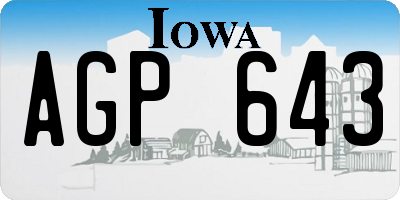 IA license plate AGP643