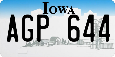 IA license plate AGP644