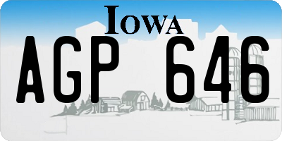 IA license plate AGP646