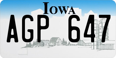IA license plate AGP647