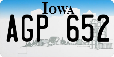 IA license plate AGP652