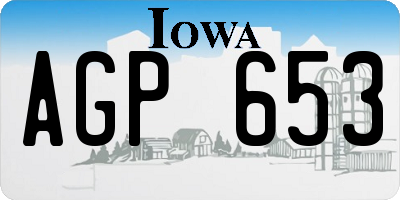 IA license plate AGP653