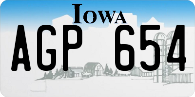 IA license plate AGP654