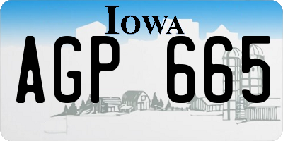 IA license plate AGP665