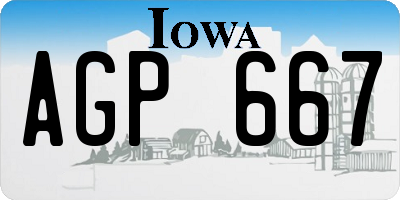 IA license plate AGP667